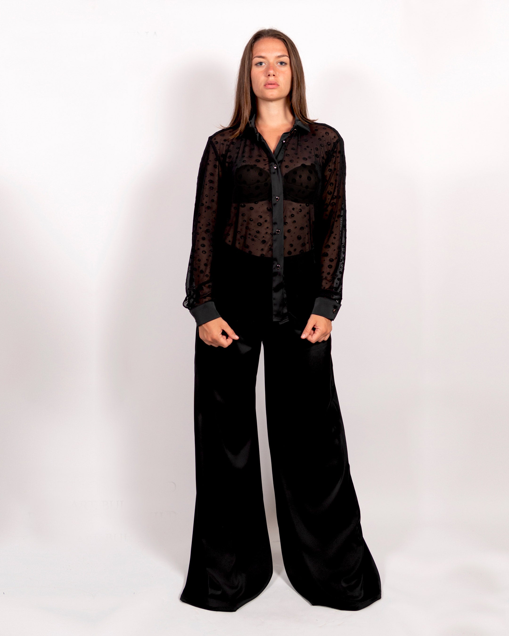 Luna Black Tulle Shirt