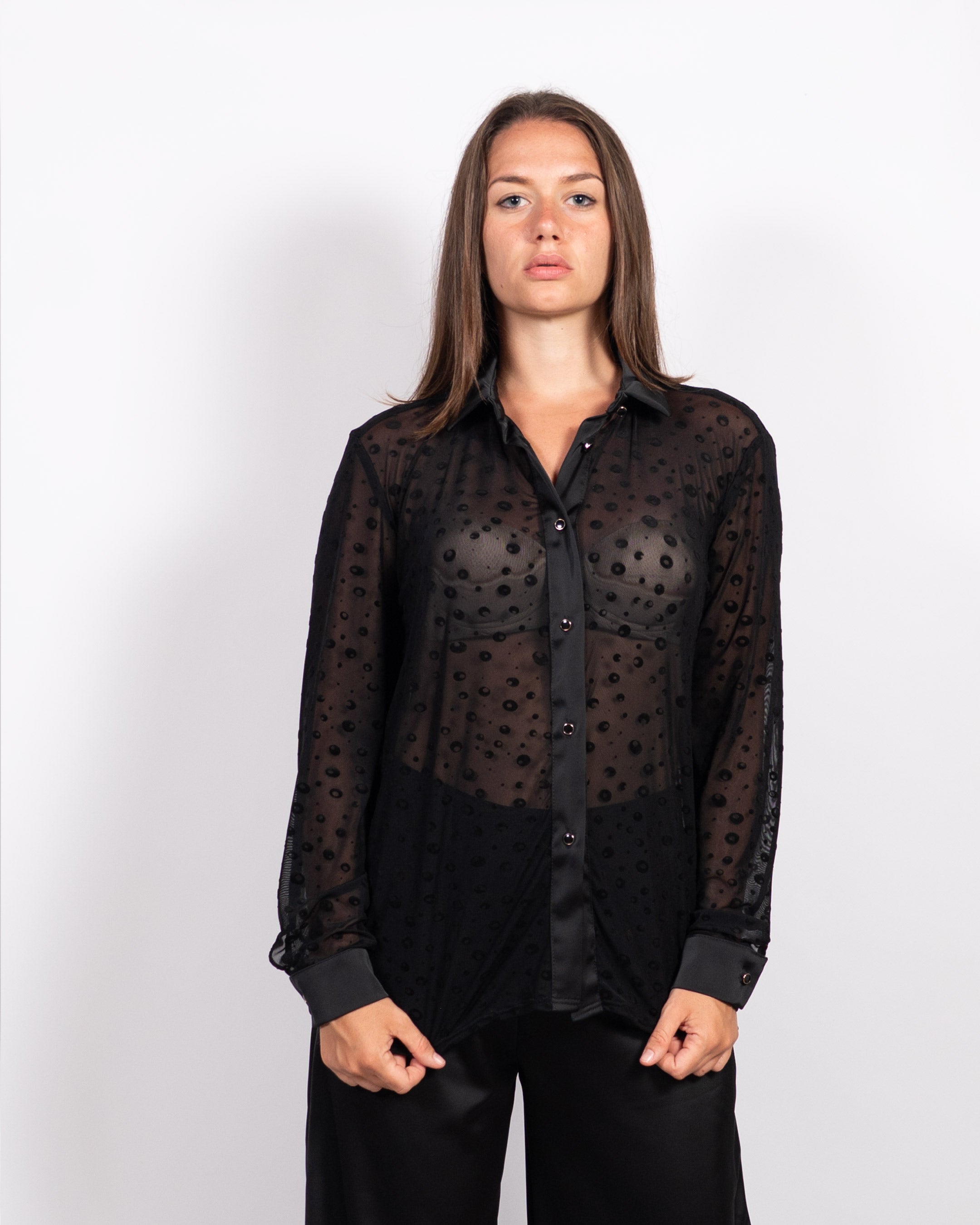 Luna Black Tulle Shirt
