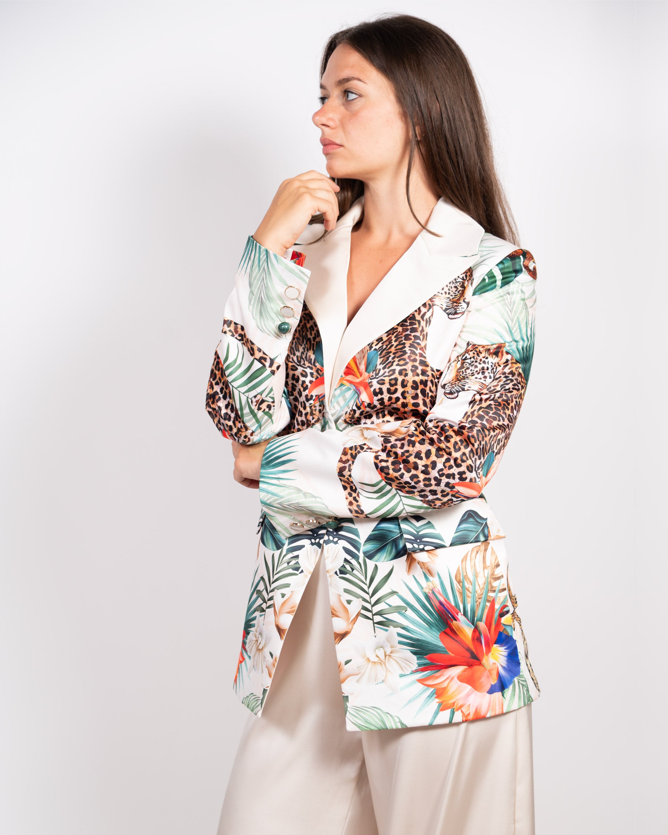 Giacca Duca Leopardo Bianco