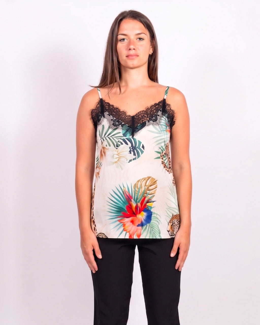 Canotta Lily Leopardo Bianco