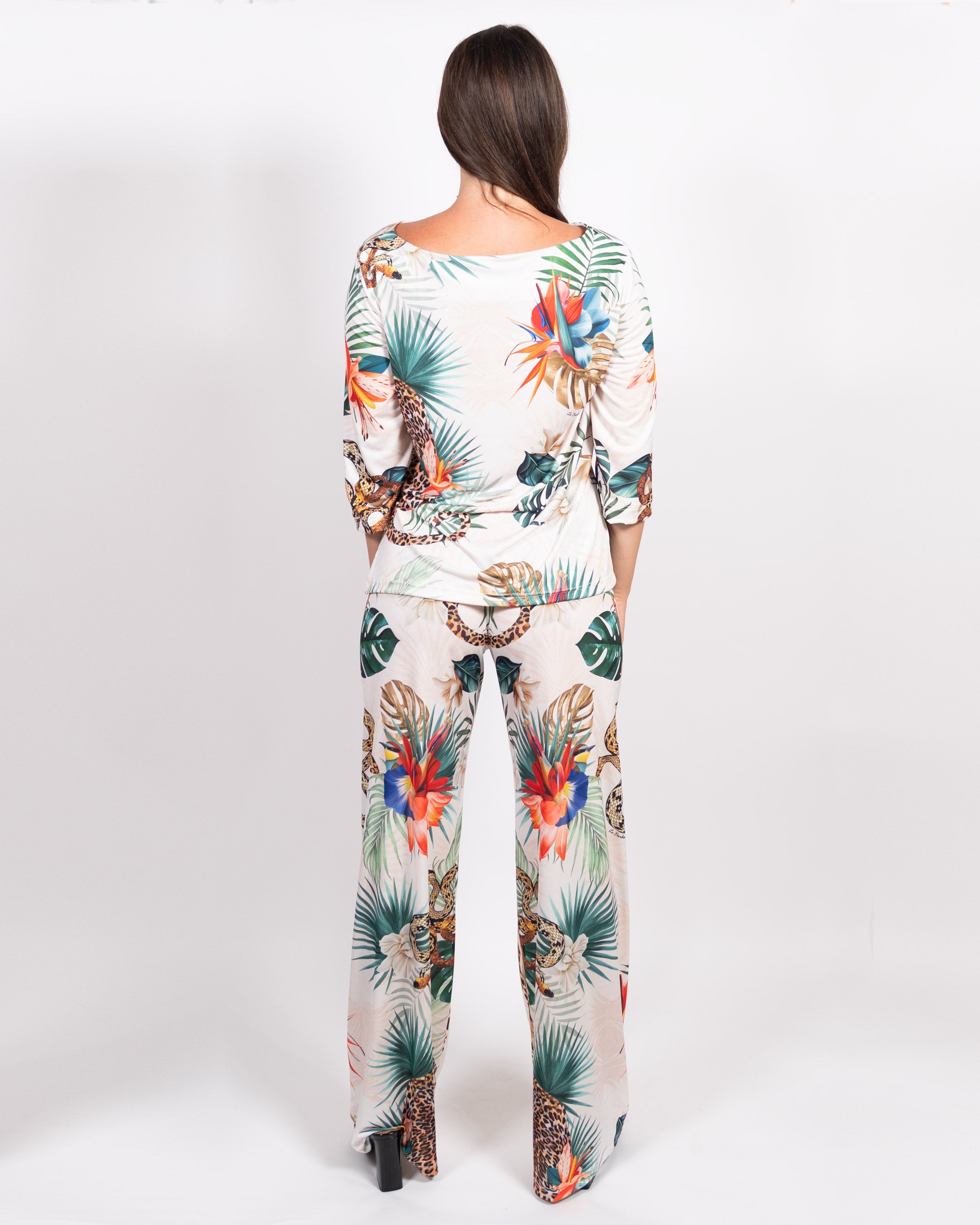 Pantalone Handy Leopardo Bianco