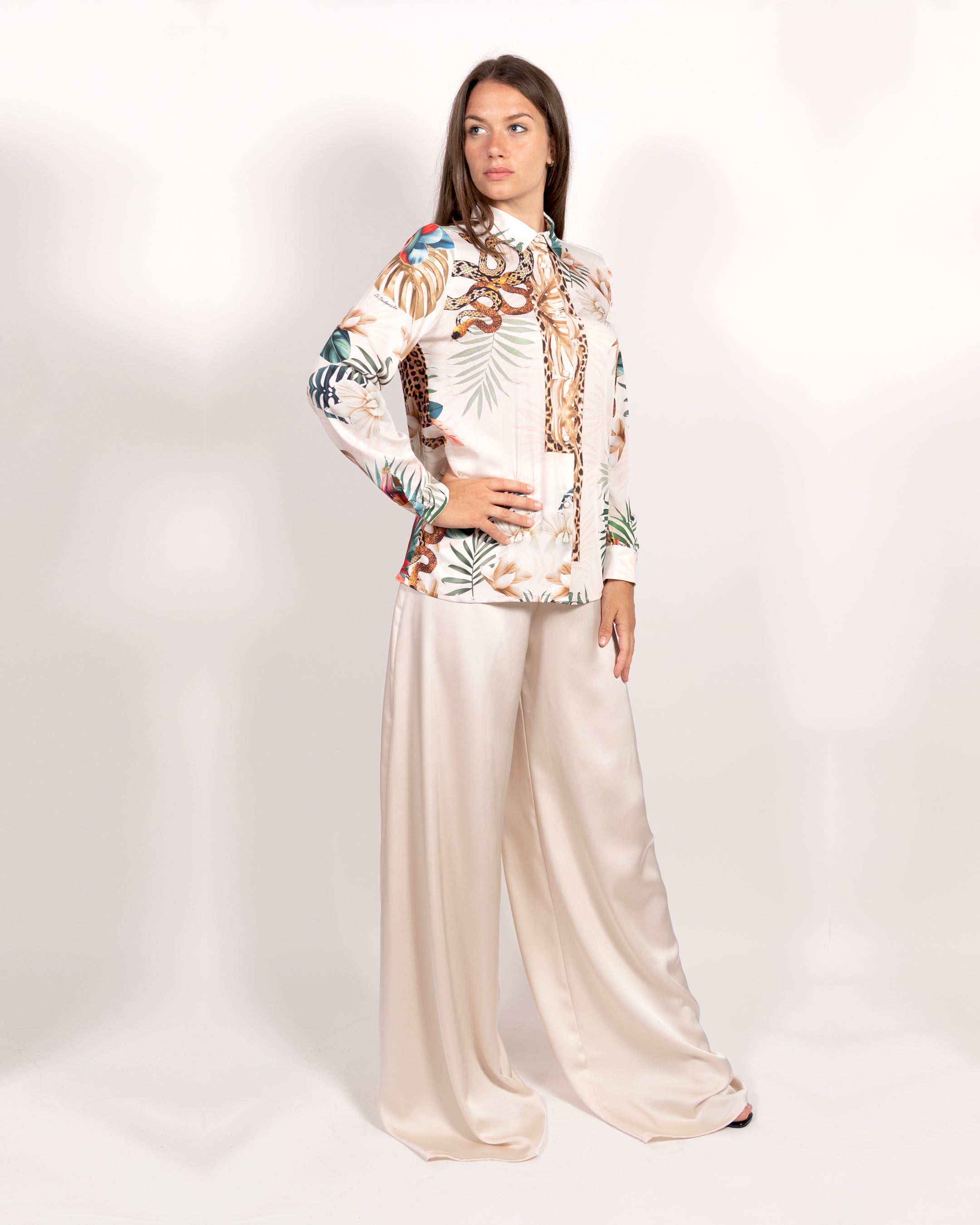 Camicia Luna Leopardo Bianco