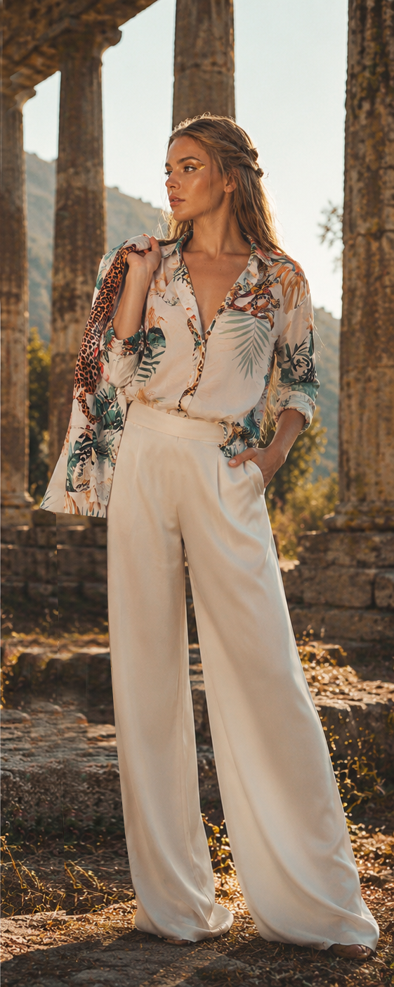 Camicia Luna Leopardo Bianco